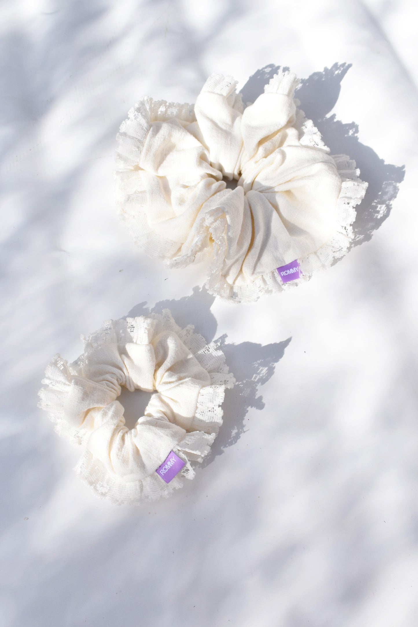 Lace Cottage Cream Scrunchie - Various Sizes