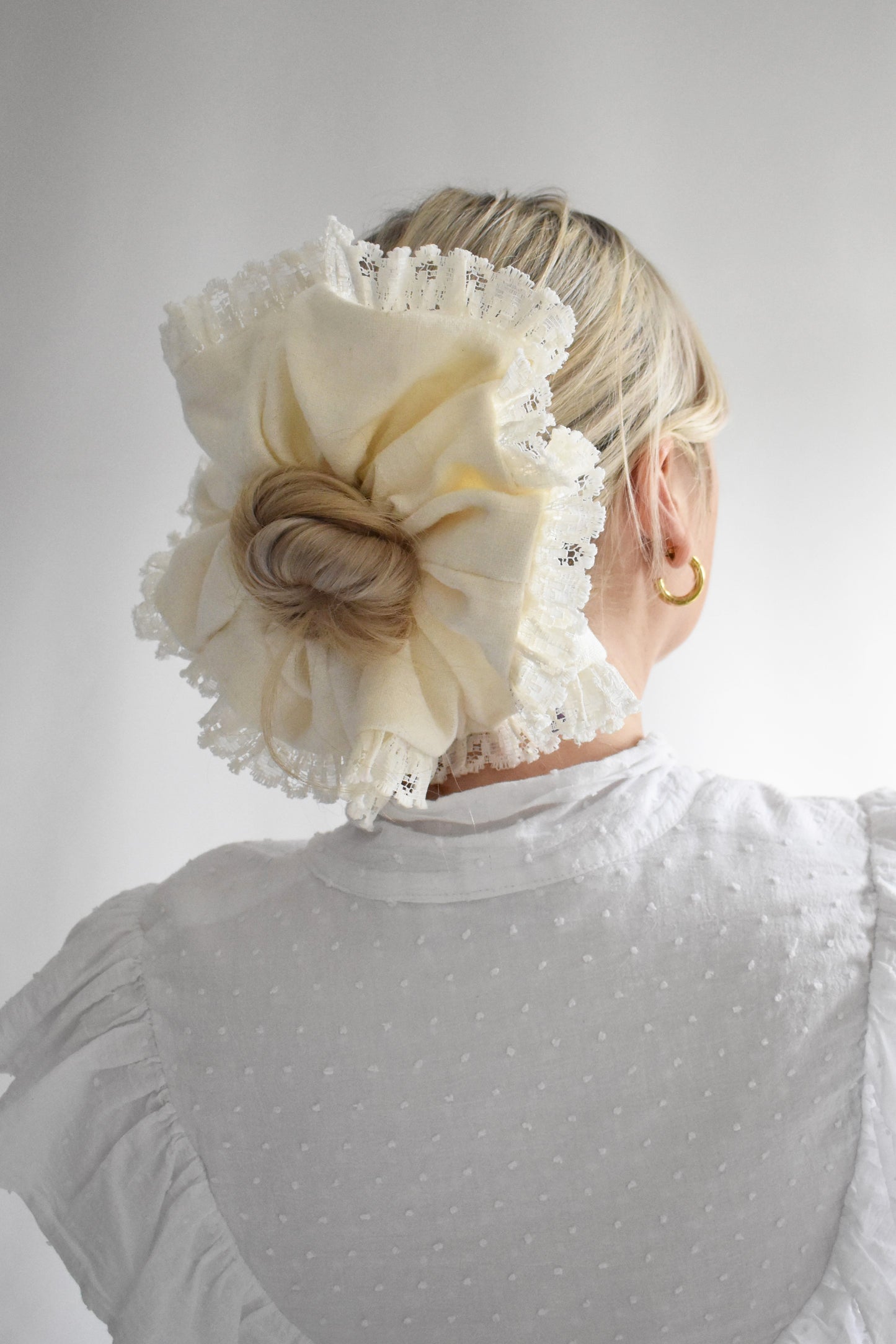 Lace Cottage Cream Scrunchie - Various Sizes