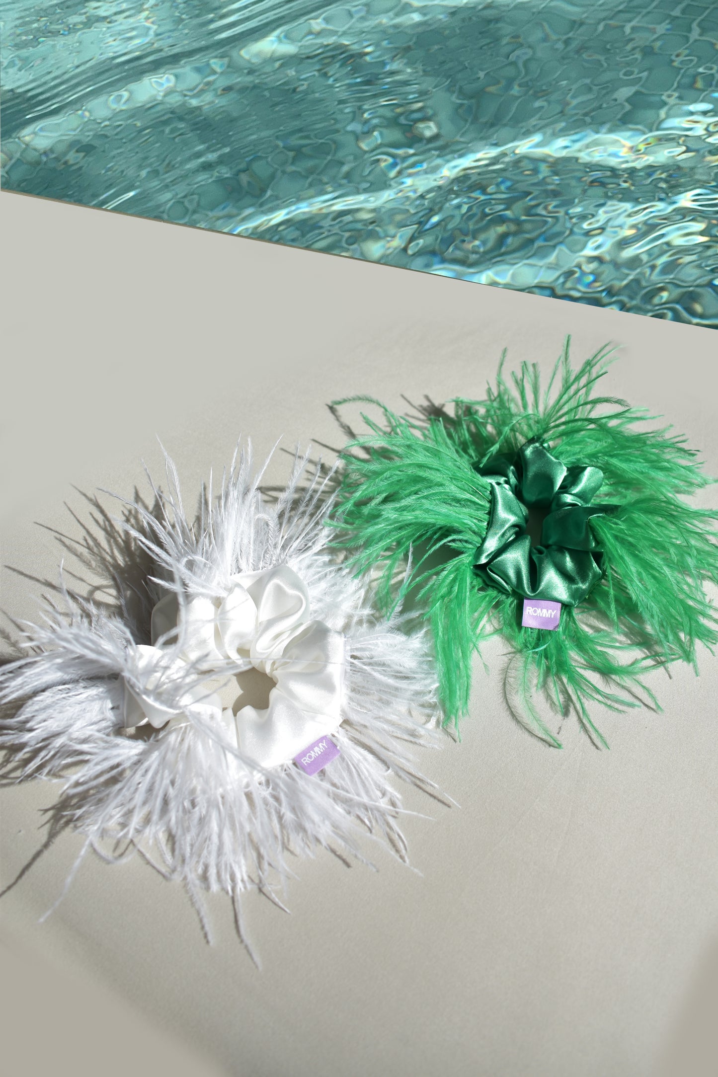 Feather Scrunchie - Various Colours