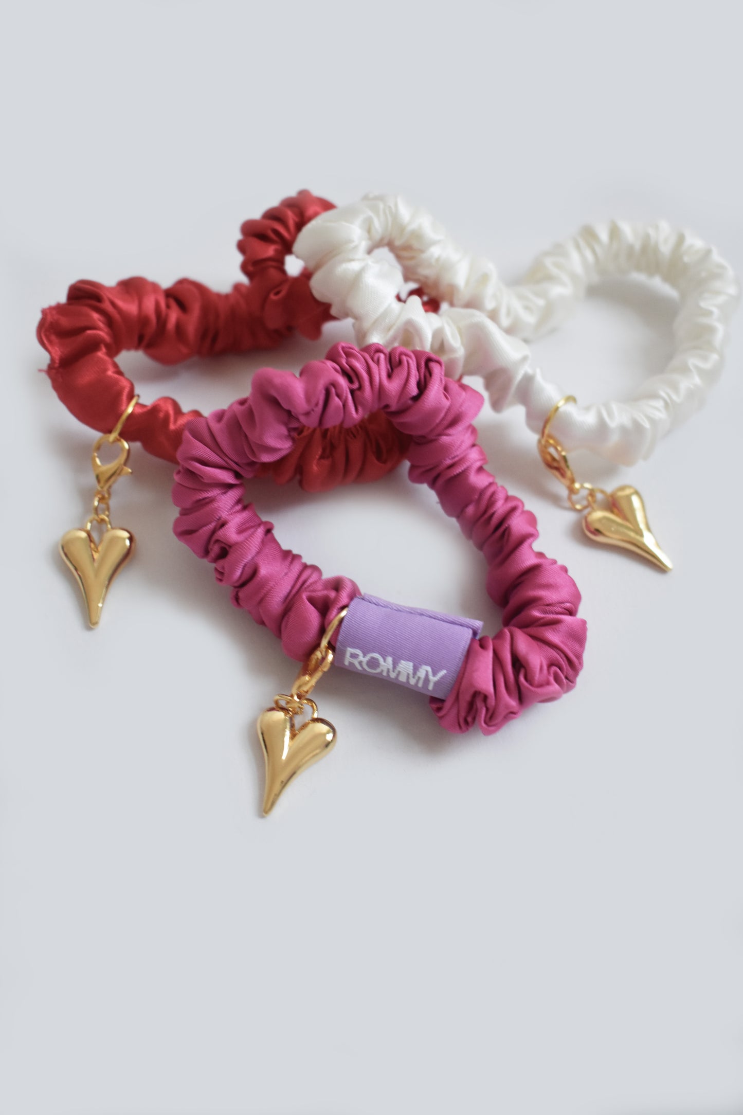 Heart Charm Scrunchie - Various Colours