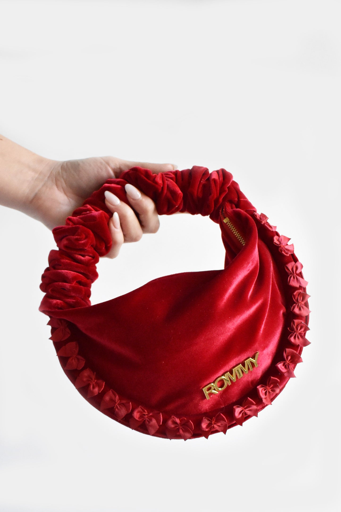 Mini Red Velvet Bow Bag