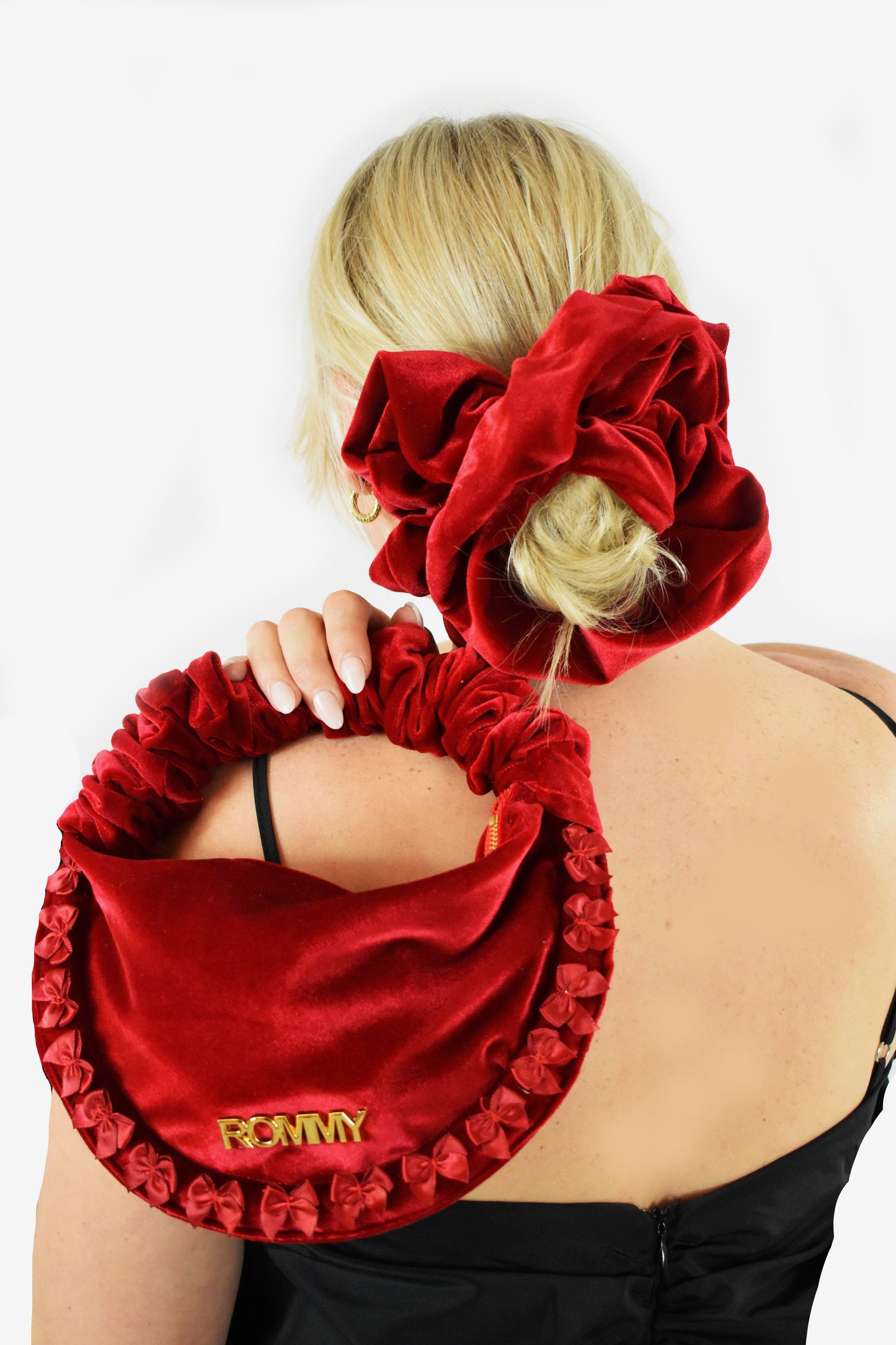 Red Cherry Velvet Scrunchie - Various Sizes