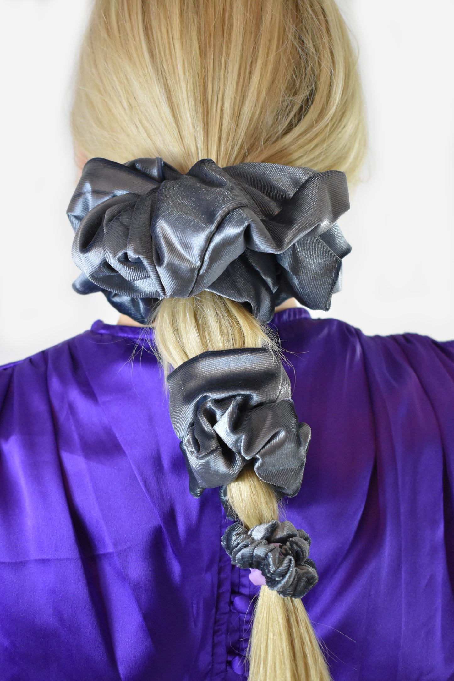 Grey Velvet Scrunchie - Various Sizes