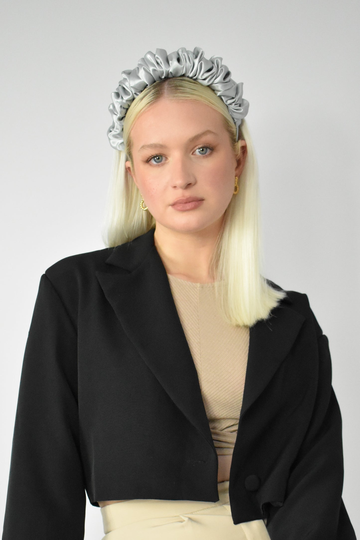 Diamondique Silver Scrunchie - Various Sizes
