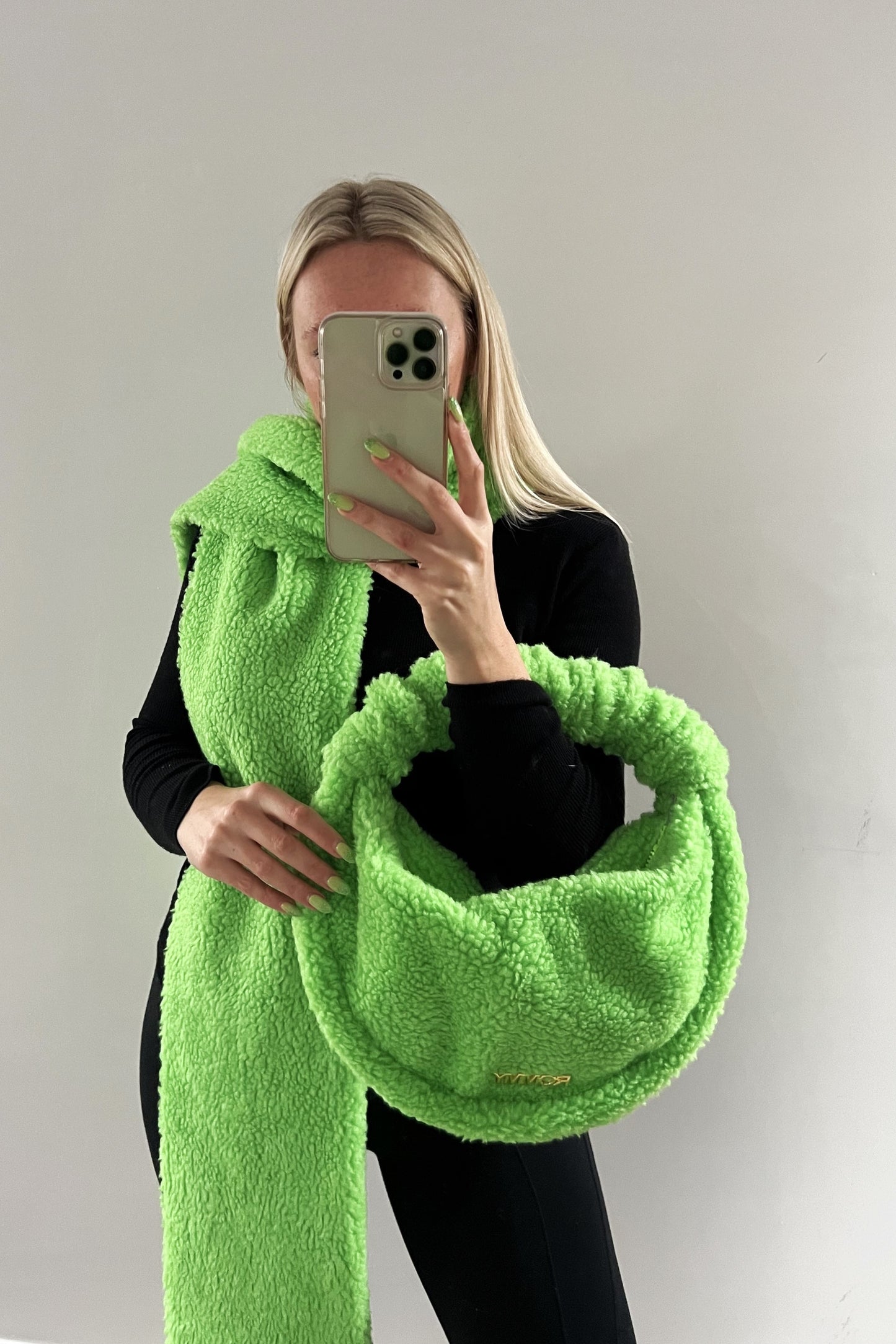 Grinch Green Teddy Scarf