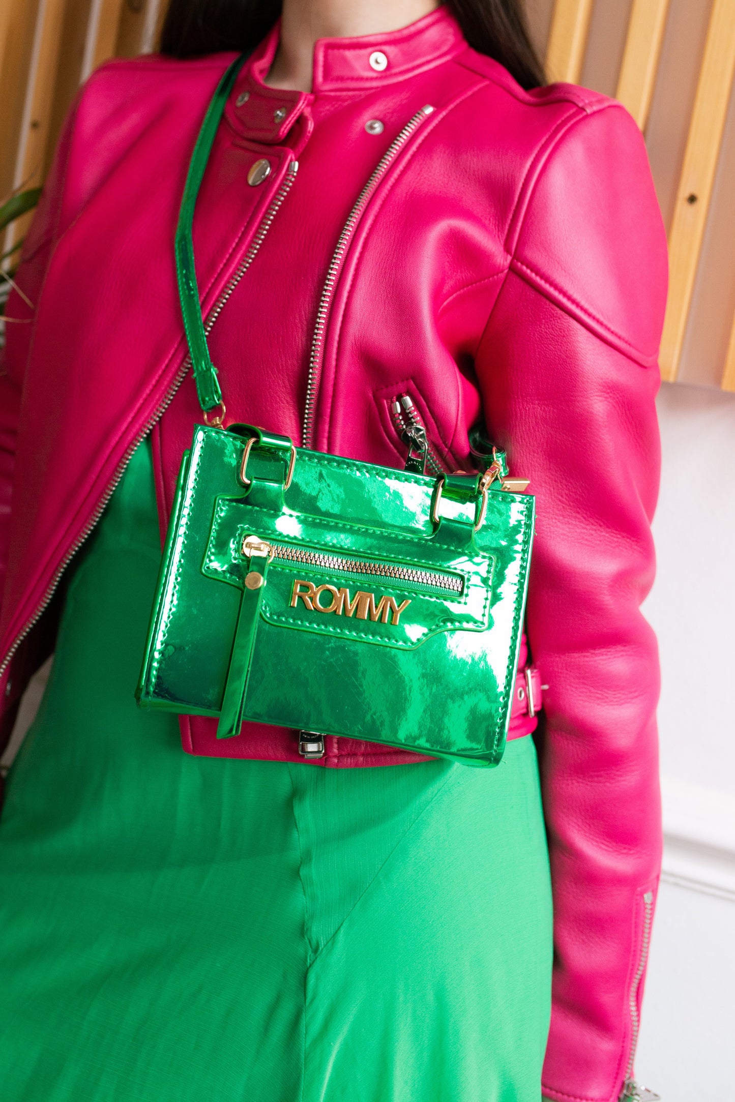 Green Metallic Minibox Bag