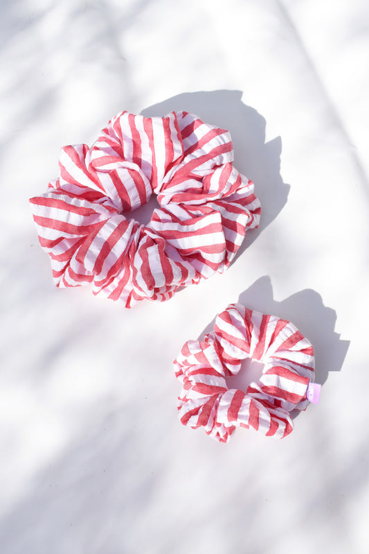 Cherry Seersucker Scrunchie - Various Sizes