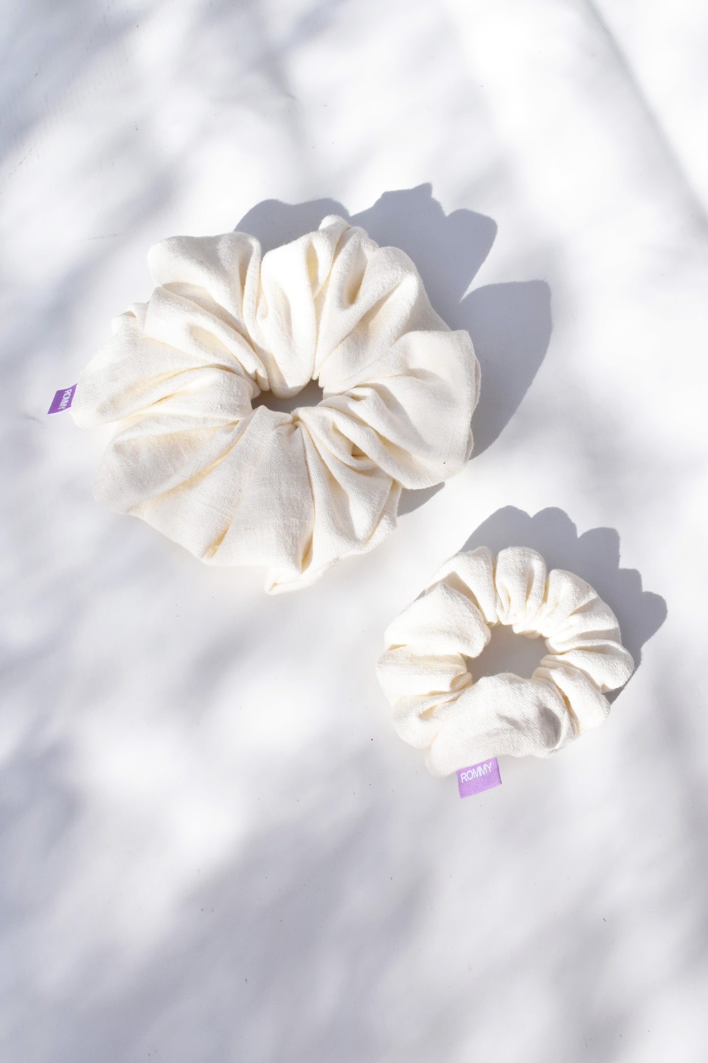 Cottage Cream Linen Scrunchie - Various Sizes