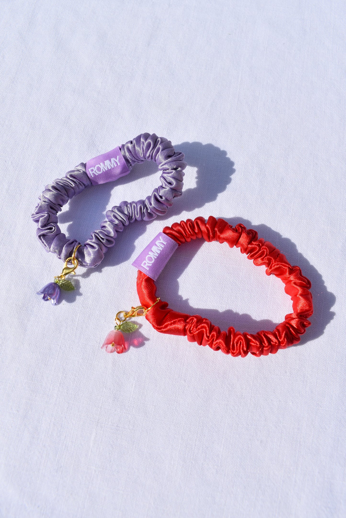 Gardenia Flower Charm Scrunchie  - Various Colours