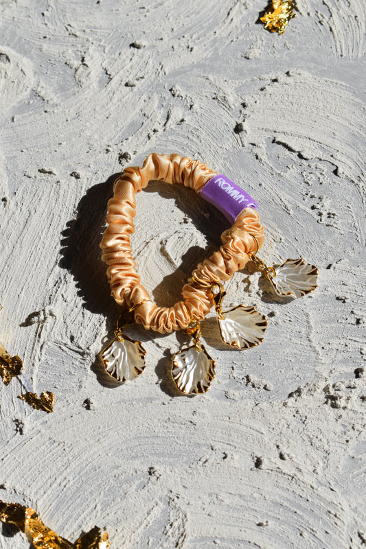 Oyster Shell Charm Scrunchie  - Various Colours