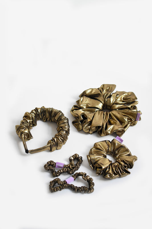 Gold Glimmer Scrunchie - Various Sizes