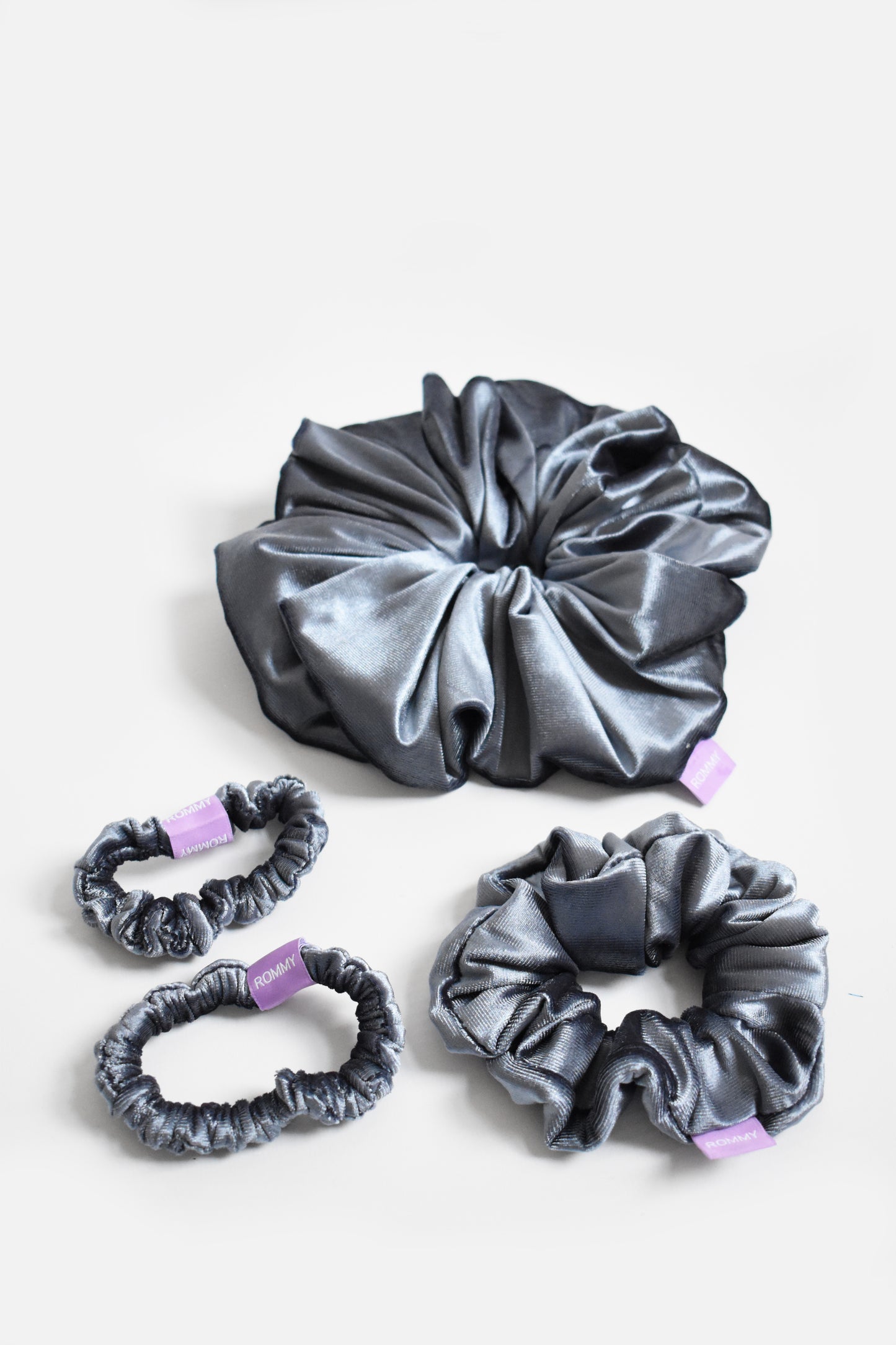 Grey Velvet Scrunchie - Various Sizes