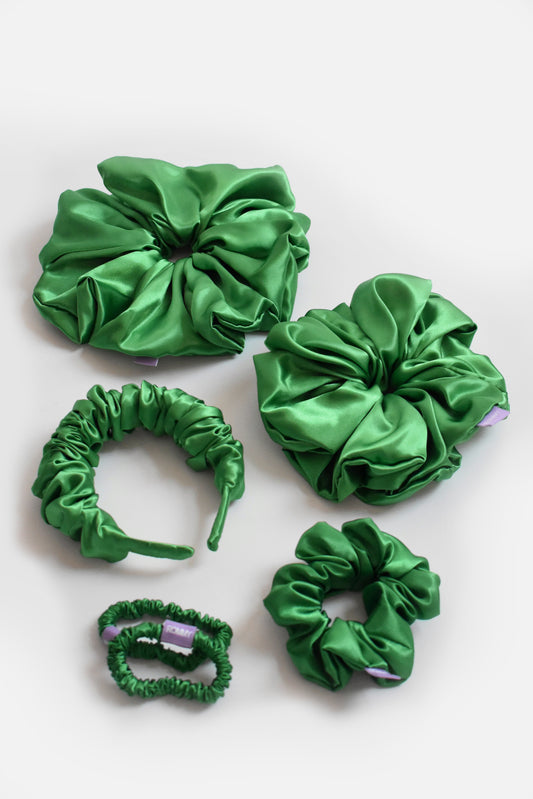 Emerald Green Scrunchie - May Birthstone - Various Sizes
