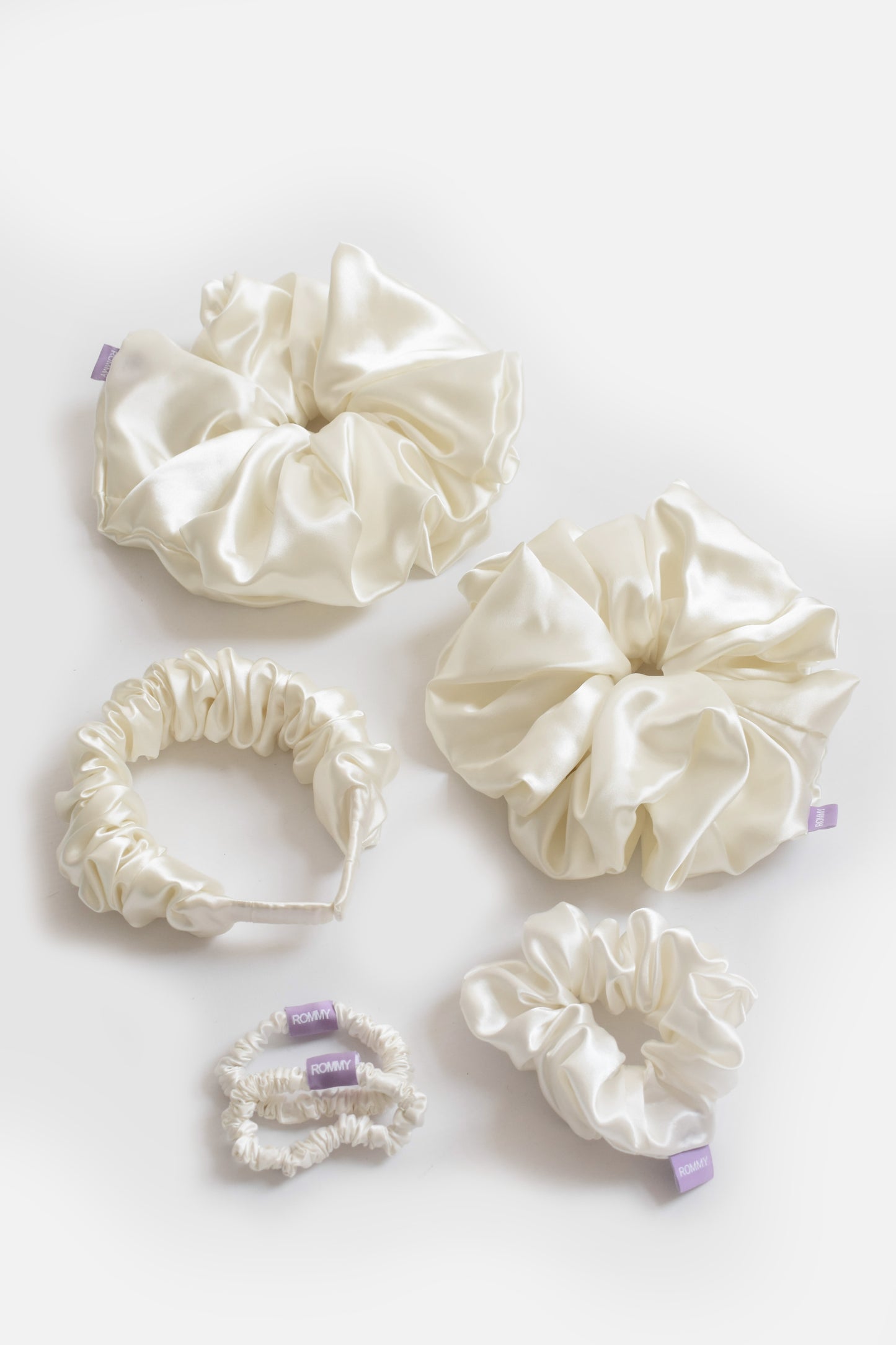 Pearl White Scrunchie - June Birthstone - Various Sizes