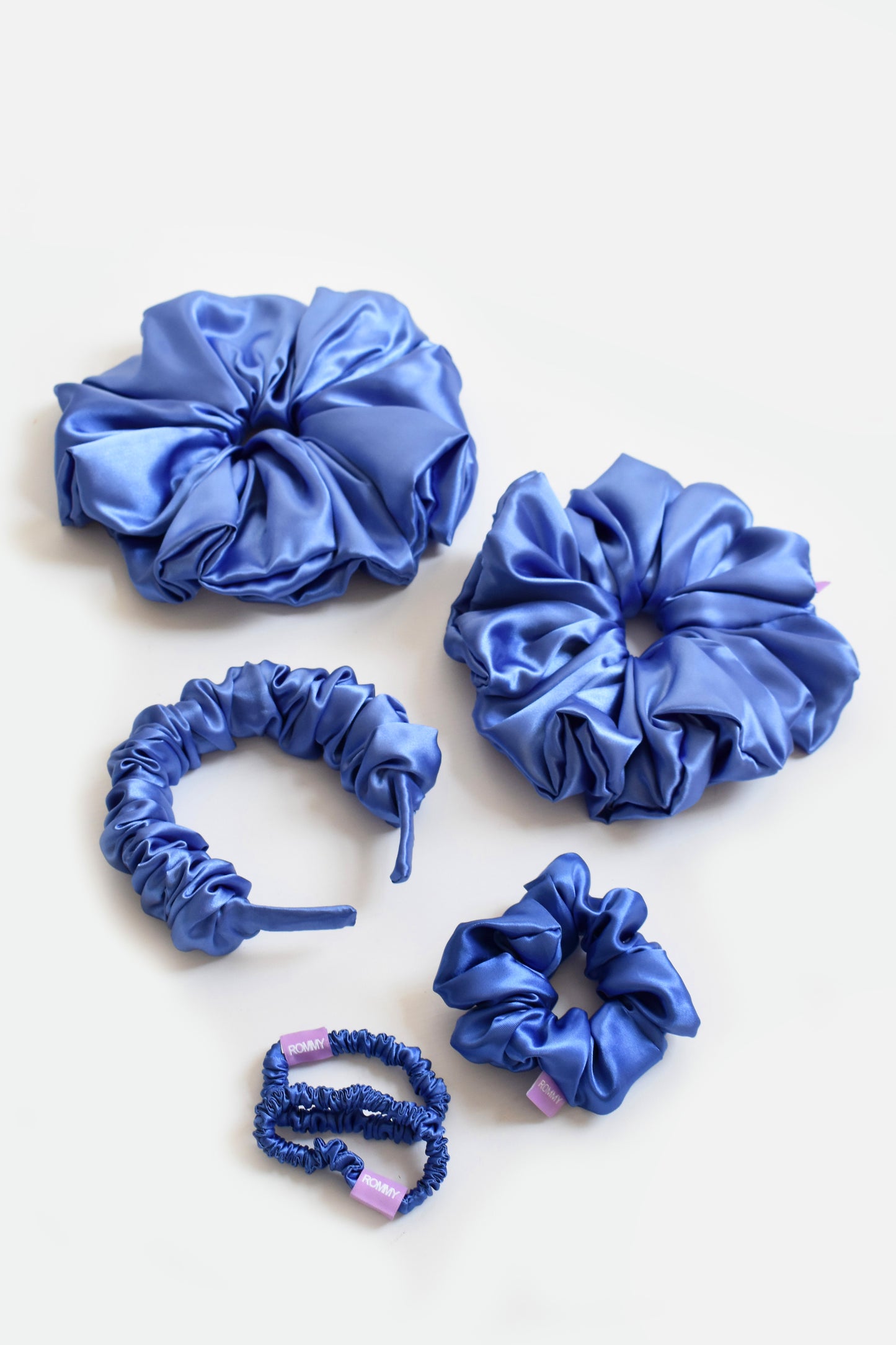 Sapphire Blue Scrunchie - September Birthstone - Various Sizes