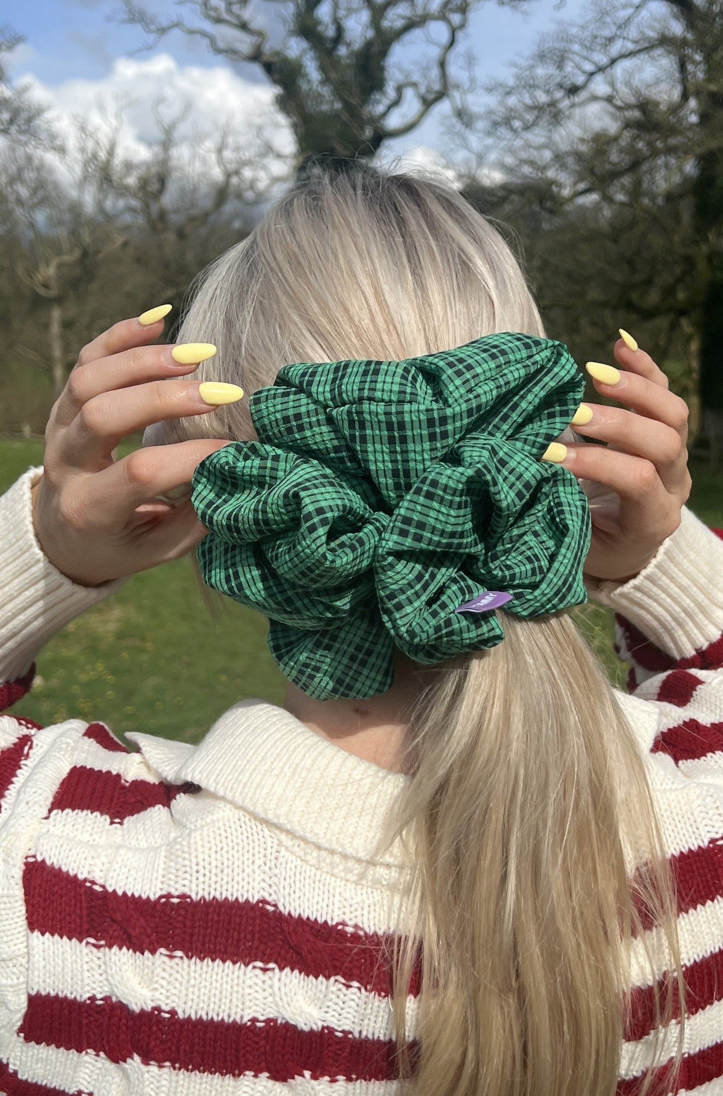 Festive Green Scrunchie - Various Sizes