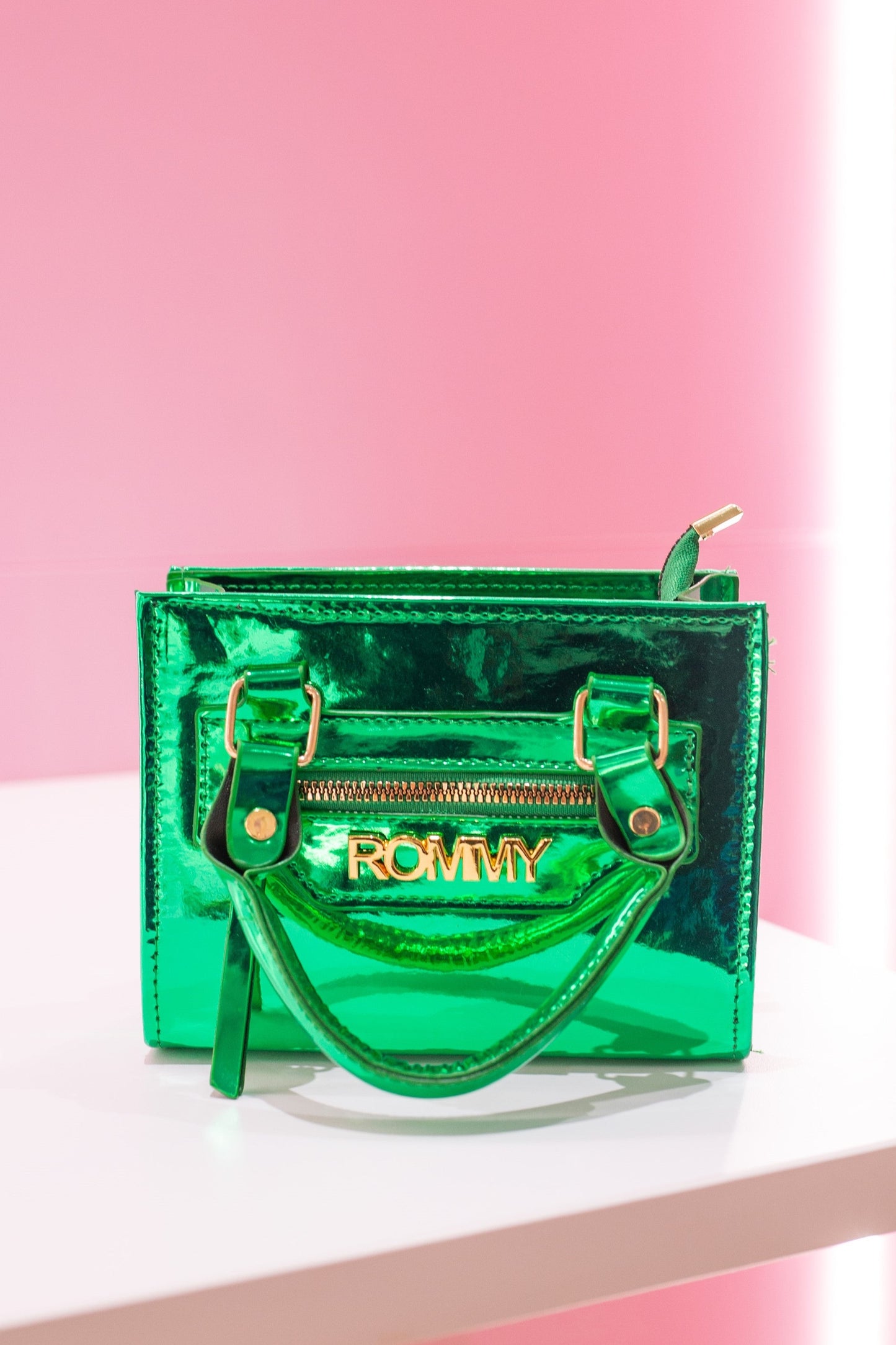 Green Metallic Minibox Bag