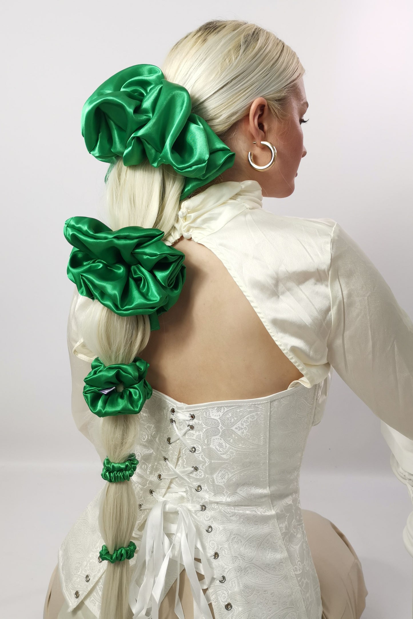 Emerald Green Scrunchie - May Birthstone - Various Sizes