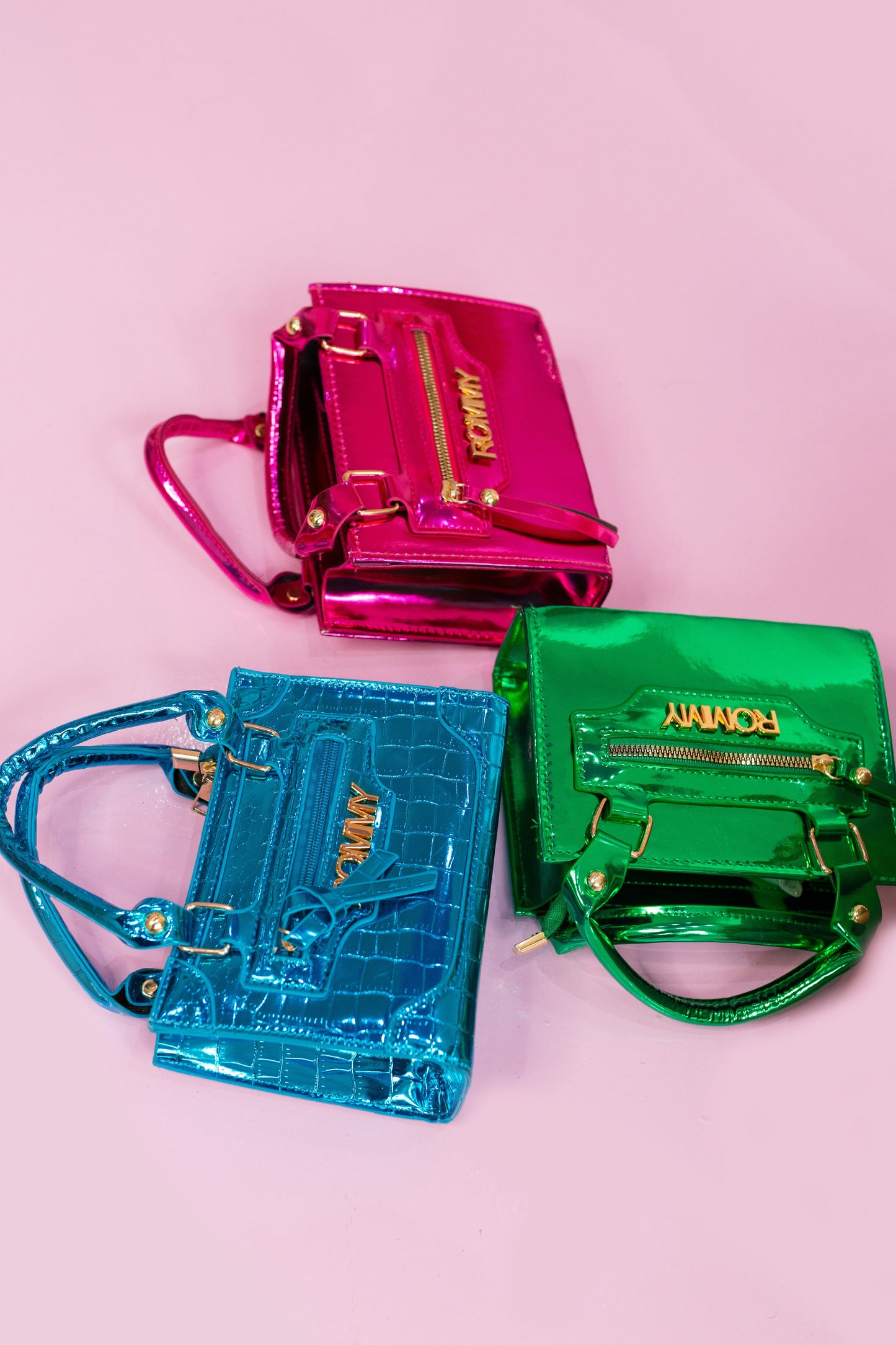 Blue Metallic Minibox Bag