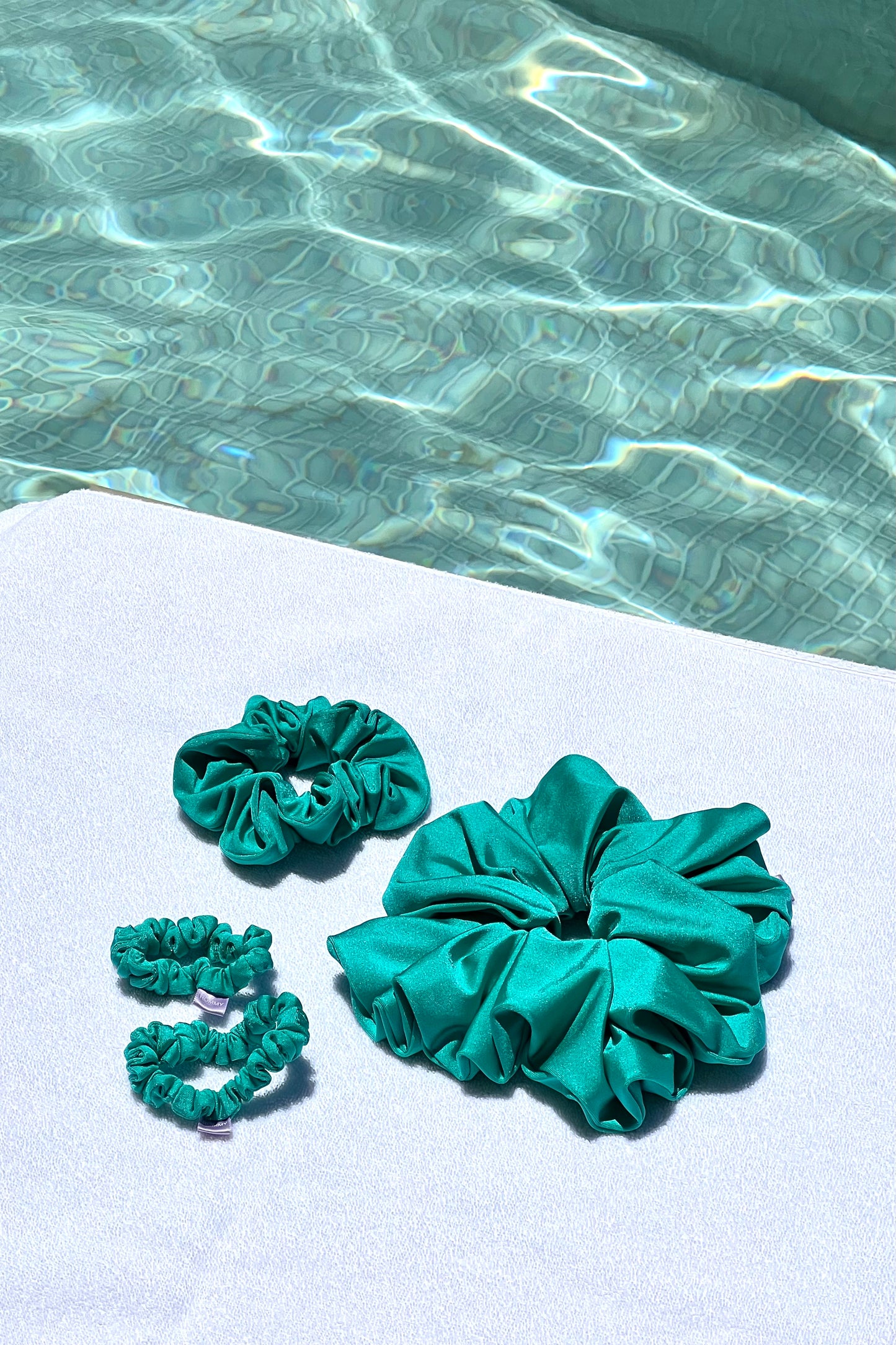 Swim Scrunchie Aqua Green - Various Sizes